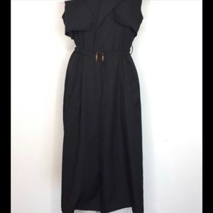 NWT Misguided Black Duster Vest with Belt Size 6